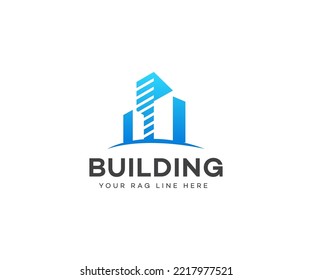 Logotipo inmobiliario, construcción de diseños de iconos vectores de logotipo