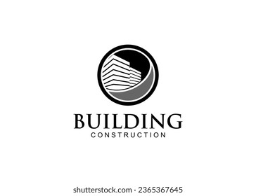 Vector del logotipo del edificio del logotipo inmobiliario	