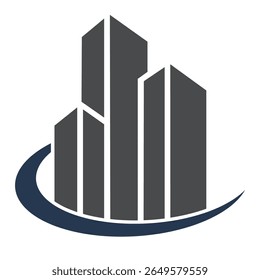 Real Estate Logo with Buildings and House, Minimalist Real Estate Logo Design, Building Logo Design