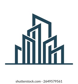 Real Estate Logo with Buildings and House, Minimalist Real Estate Logo Design, Building Logo Design