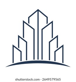 Real Estate Logo with Buildings and House, Minimalist Real Estate Logo Design, Building Logo Design