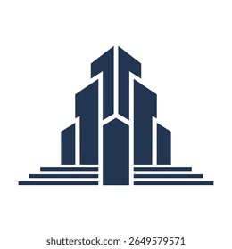 Real Estate Logo with Buildings and House, Minimalist Real Estate Logo Design, Building Logo Design