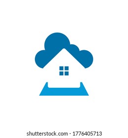 logotipo inmobiliario, logotipo de casa en la nube