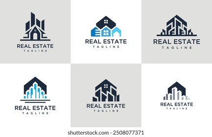 Real Estate Logo Collection, real, real estate, house logo, building logo design	