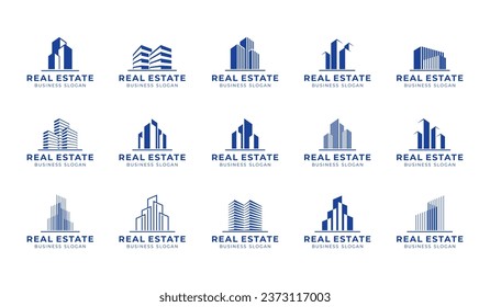 Real estate logo collection. modern building logo template. property logo collection