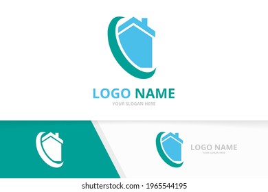 Real estate logo combination. House, builder, home logotype design template.