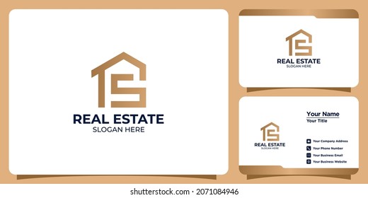 real estate logo combination of letter S and business card