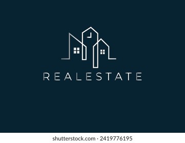 Real estate logo. Real estate company logo, Modern home vector logo art, Construction logo design template Pro Vector. brawnydesignAZ 