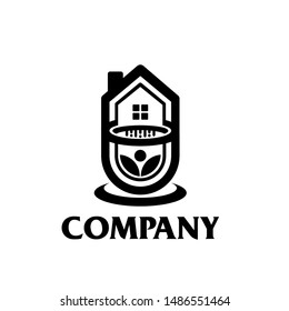 Real estate logo concept with circle shape