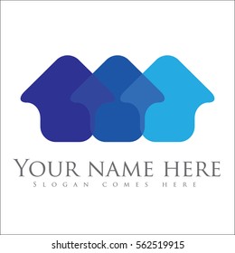 Real estate logo concept design with blue houses