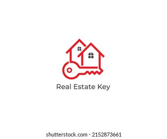 Real Estate Logo Concept sign icon symbol Design. Home and Key Combination. Vector illustration logo template