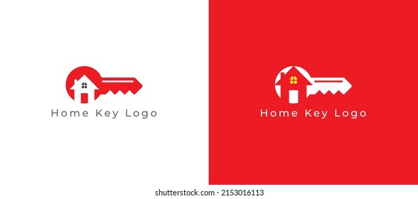 Real Estate Logo Concept sign icon symbol Design. Home and Key Combination. Vector illustration logo template