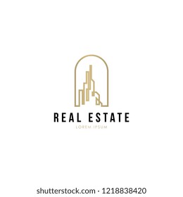 Real estate logo. Real estate logo concept. Real estate logo template
