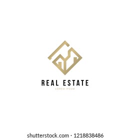 Real estate logo. Real estate logo concept. Real estate logo template