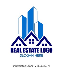 Real estate logo concept vector illustration. Home and building in flat design.