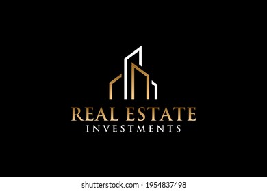 Real Estate Logo. Construction Architecture Building Logo Design Template.