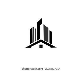Logotipo inmobiliario, Arquitectura de construcción, Elemento de plantilla de diseño de logotipo.