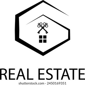 Logo inmobiliario, Logo inmobiliario. Elemento de la Plantilla del diseño del logotipo de la construcción, logotipo clave