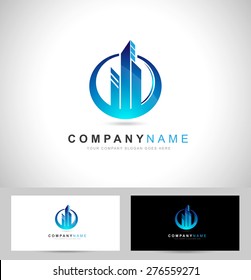 Real Estate Logo / Corporate blue Concept Real estate logo