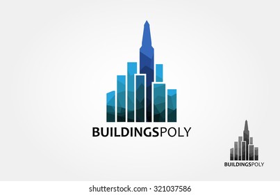 Real Estate Logo with corporate pattern in modern low poly style, Branding concept.