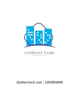 Real estate Logo. Creative architectural housing construction or flipping company Logo Icon Concept Vector Illustration.