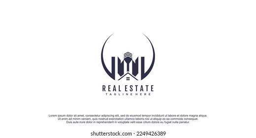 Real estate logo with creative design icon vector illustration