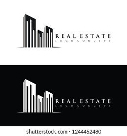 Real Estate Logo, Creative House Logo Collection, Abstract Buildings Logo, Black and white real estate Logo