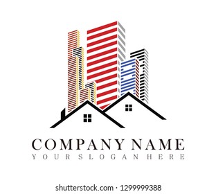 Real Estate Logo, Creative House Logo Collection, Abstract Buildings Logo, Black and white real estate Logo