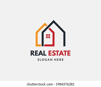 real estate logo creative line simple sign symbol