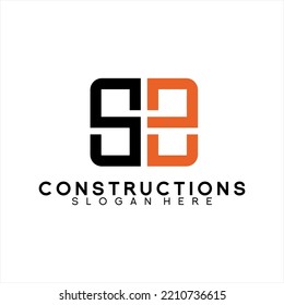 Estate Logo Design mit abstraktem Buchstaben S und B Konzept.