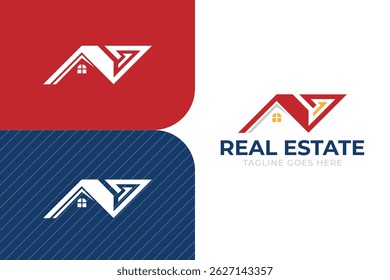 Real estate logo design, builder logo, home, house, property roofing logo template, contractor logo template, 