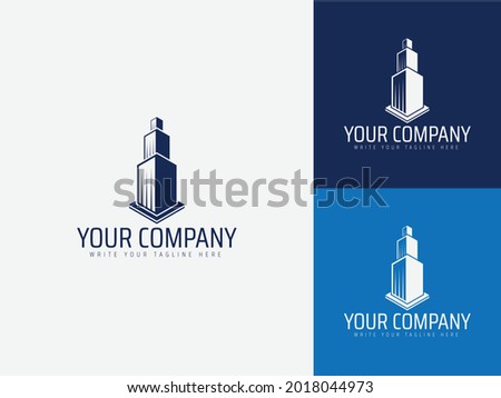 Real estate logo design with bulding