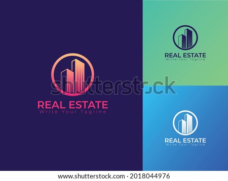 Real estate logo design with bulding
