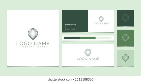 design de logotipo imobiliário e vetor de modelo de cartão de visita. Design de logotipo para a paisagem urbana, construção, escritório, empresa. Luxo moderno logotipo imobiliário minimalista.