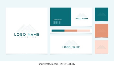 real estate logo design and business card template vector. Logo design for cityscape, construction, office, company. Luxury modern minimalist real estate logo.