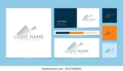 real estate logo design and business card template vector. Logo design for cityscape, construction, office, company. Luxury modern minimalist real estate logo.