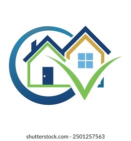 Real estate logo design combined with a checkmark