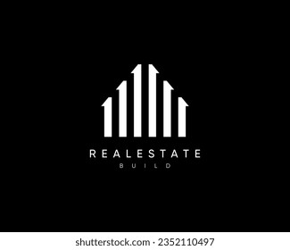 Real estate logo design composition. Modern building, apartment, residence, architecture, planning and structure vector design symbol. svg