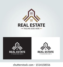Real estate logo design concept, Home logo, Vector illustration