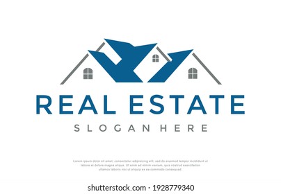 real estate logo design concept. design template, vector illustration.