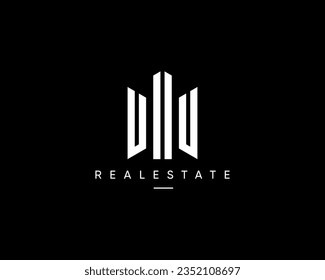 Real estate logo design concept. Building construction, cityscape, architecture, planning and structure vector design symbol.