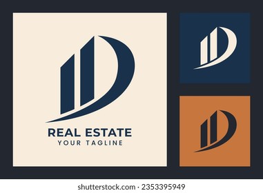 Real estate logo design concept suitable your business, property, building, est