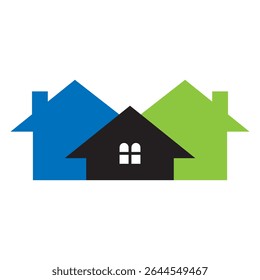 Real Estate Logo Design Concept With House and Building Symbol Vector Template