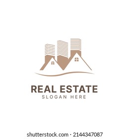 Real estate logo design, Construction architecture building logo, Line art style