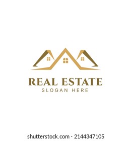 Real estate logo design, Construction architecture building logo, Line art style