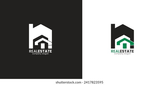 Plantilla de vectores de construcción de diseño de logotipo inmobiliario