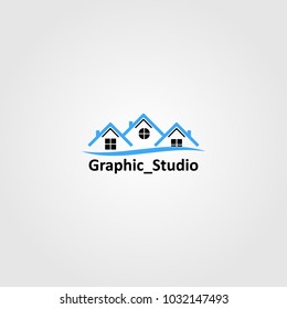 Real Estate Logo Design. Creative abstract real estate icon logo