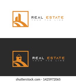 Real Estate Logo Design. Creative abstract real estate icon logo 