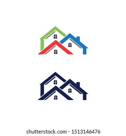 Real Estate Logo Design. Creative abstract real estate icon logo and business card template. Home real estate logo icon vector. - Vector