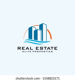 Real Estate Logo Design. Creative abstract real estate icon logo template